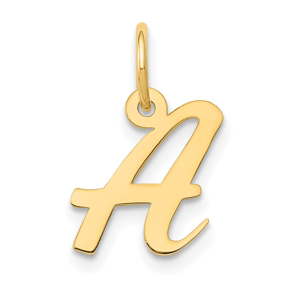 10K / 14K Yellow Gold Small Script Initial A Charm - Product Photo