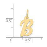 10K / 14K Yellow Gold Small Script Initial B Charm - Product Photo