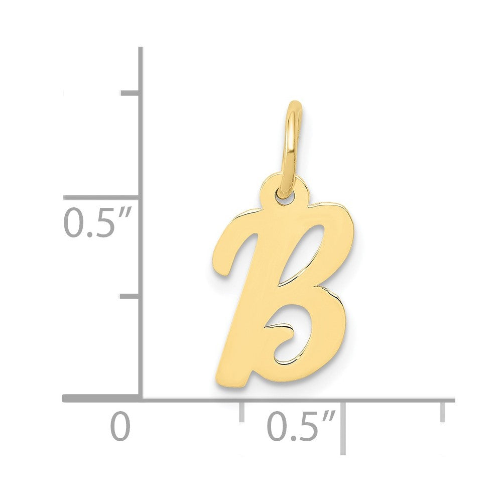 10K / 14K Yellow Gold Small Script Initial B Charm - Product Photo