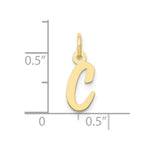 10K / 14K Yellow Gold Small Script Initial C Charm - Product Photo