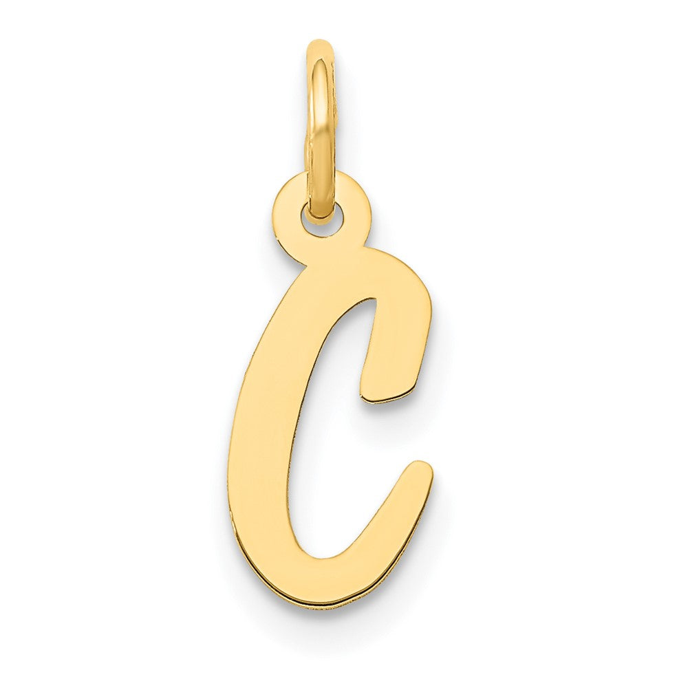 10K / 14K Yellow Gold Small Script Initial C Charm - Product Photo