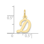 10K / 14K Yellow Gold Small Script Initial D Charm - Product Photo
