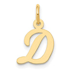 10K / 14K Yellow Gold Small Script Initial D Charm - Product Photo