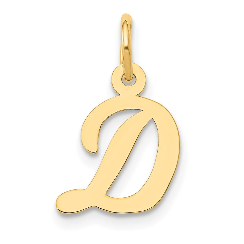 10K / 14K Yellow Gold Small Script Initial D Charm - Product Photo