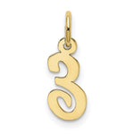 10K / 14K Yellow Gold Small Script Initial E Charm - Product Photo