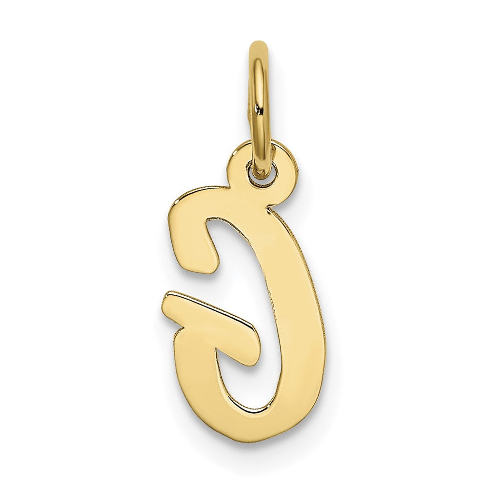 10K / 14K Yellow Gold Small Script Initial G Charm - Product Photo