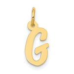 10K / 14K Yellow Gold Small Script Initial G Charm - Product Photo