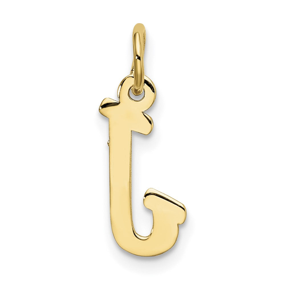 10K / 14K Yellow Gold Small Script Initial J Charm - Product Photo