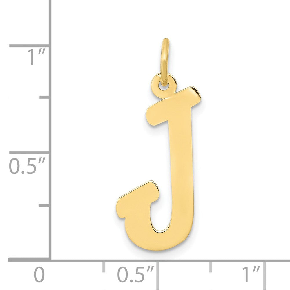 10K / 14K Yellow Gold Small Script Initial J Charm - Product Photo