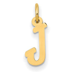 10K / 14K Yellow Gold Small Script Initial J Charm - Product Photo