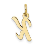 10K / 14K Yellow Gold Small Script Initial K Charm - Product Photo