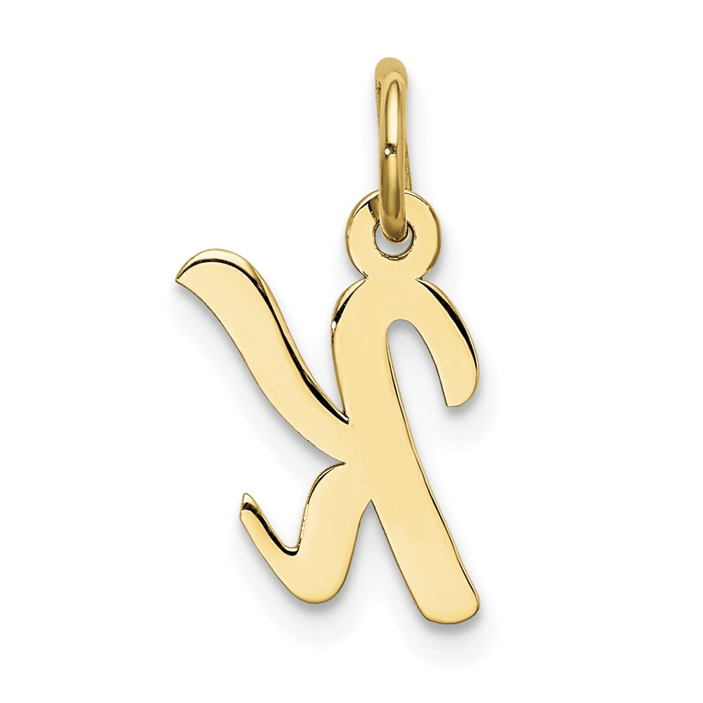 10K / 14K Yellow Gold Small Script Initial K Charm - Product Photo
