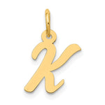 10K / 14K Yellow Gold Small Script Initial K Charm - Product Photo