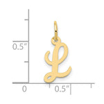 10K / 14K Yellow Gold Small Script Initial L Charm - Product Photo