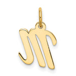 10K / 14K Yellow Gold Small Script Initial M Charm - Product Photo