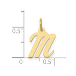 10K / 14K Yellow Gold Small Script Initial M Charm - Product Photo