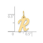 10K / 14K Yellow Gold Small Script Initial R Charm - Product Photo