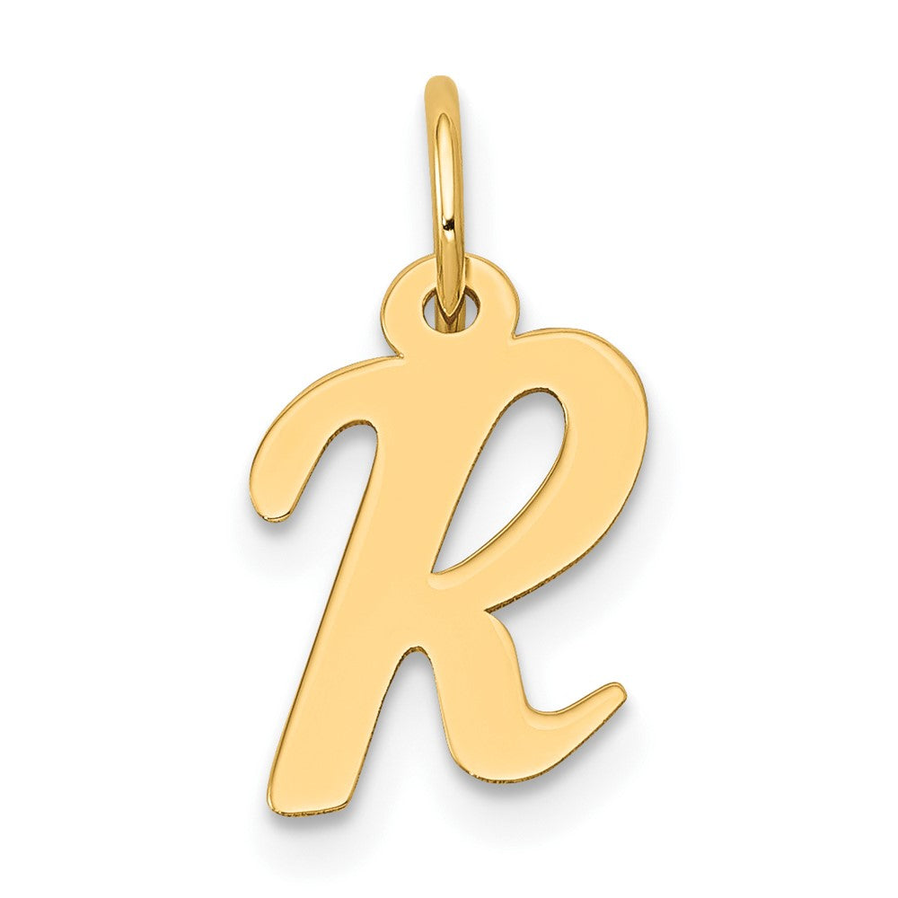 10K / 14K Yellow Gold Small Script Initial R Charm - Product Photo