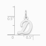 10K / 14K White Gold Small Script Initial D Charm - Product Photo