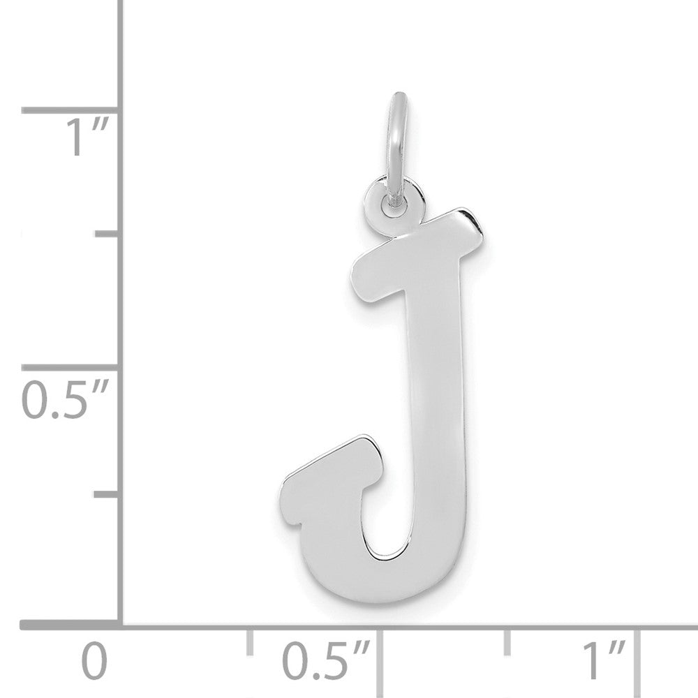 10K / 14K White Gold Small Script Initial J Charm - Product Photo