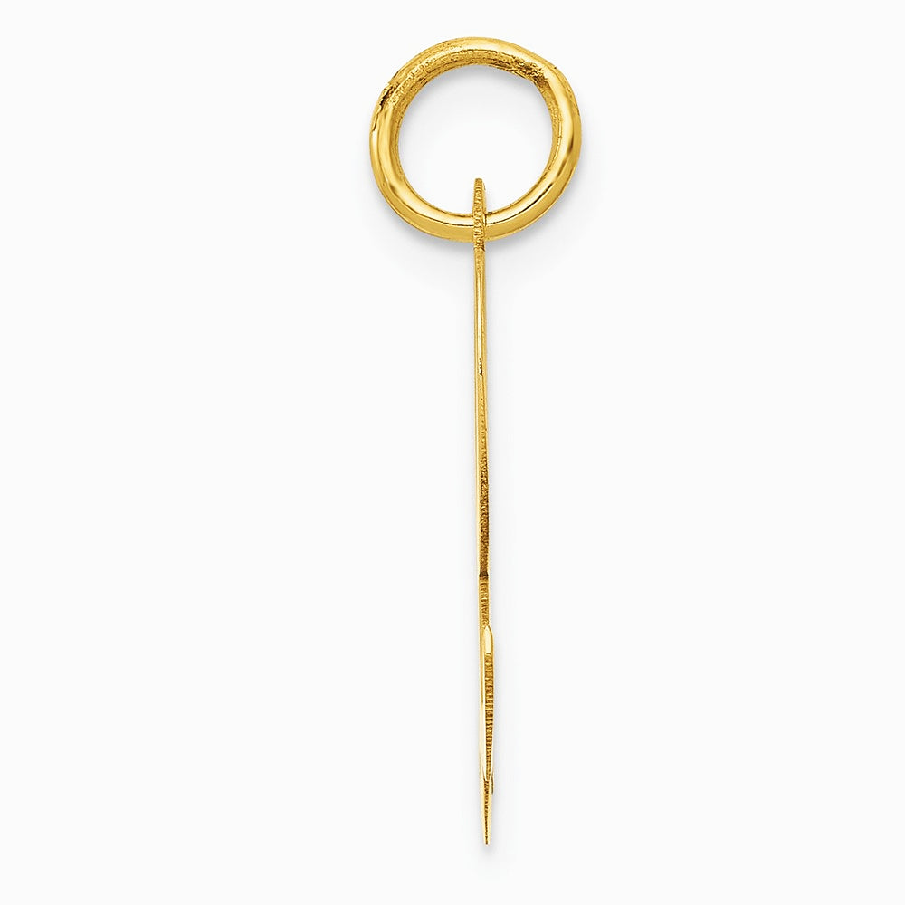 10K / 14K Yellow Gold Medium Script Letter L Initial Charm - Product Photo