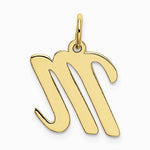 10K / 14K Yellow Gold Medium Script Letter M Initial Charm - Product Photo