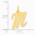 10K / 14K Yellow Gold Medium Script Letter M Initial Charm - Product Photo