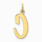10K / 14K Yellow Gold Large Script Letter C Initial Charm - Product Photo