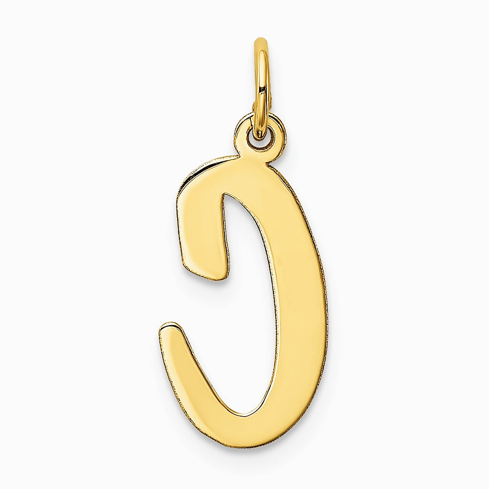 10K / 14K Yellow Gold Large Script Letter C Initial Charm - Product Photo