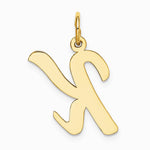 10K / 14K Yellow Gold Large Script Letter K Initial Charm - Product Photo