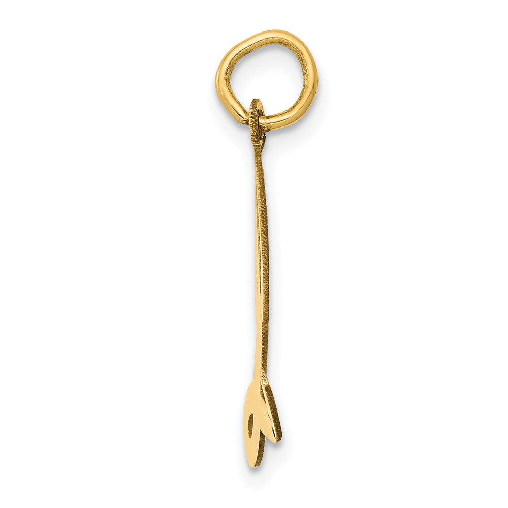10K / 14K Yellow Gold Large Script Letter L Initial Charm - Product Photo