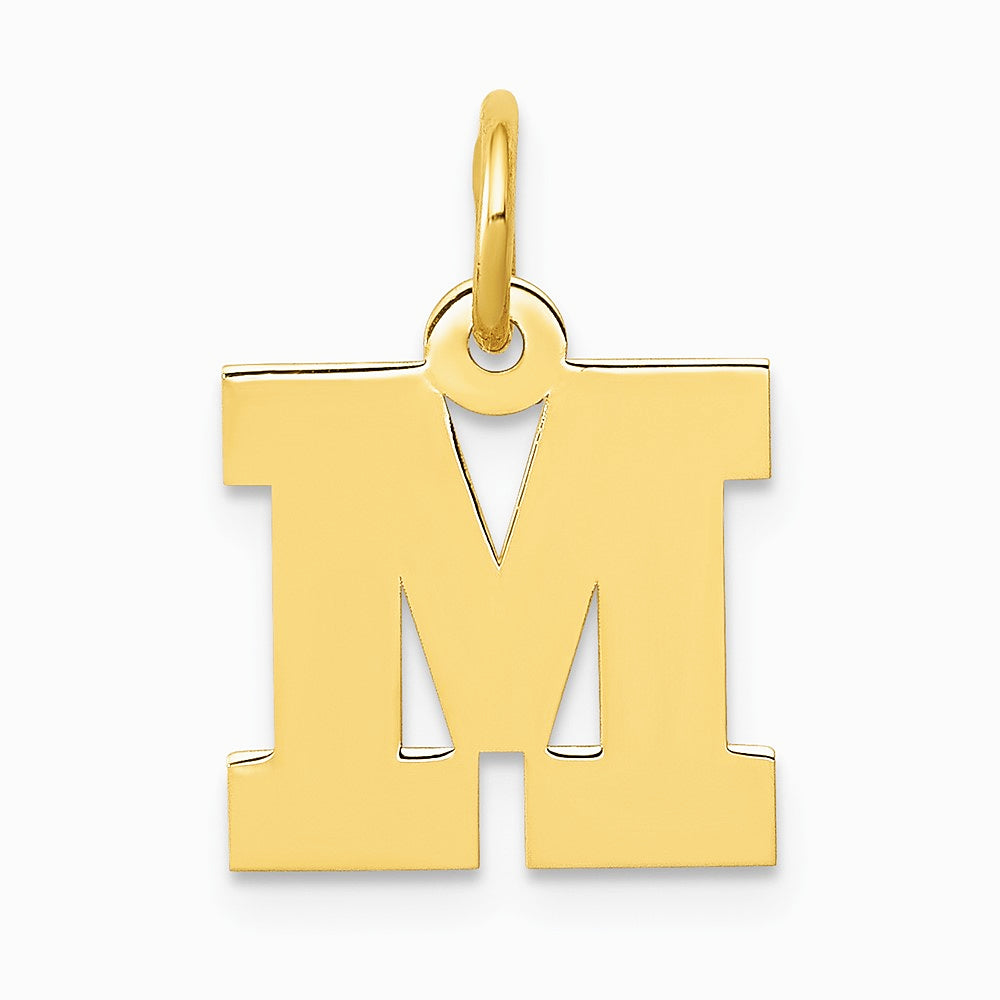 10K / 14K Yellow Gold Small Block Initial M Charm