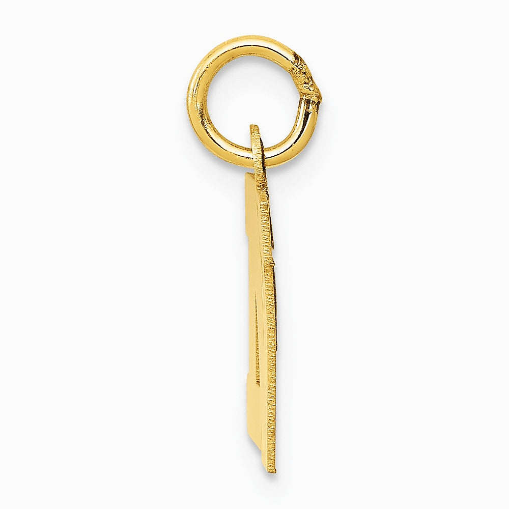10K / 14K Yellow Gold Small Block Initial N Charm - Product Photo