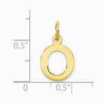 10K / 14K Yellow Gold Small Block Initial O Charm - Product Photo