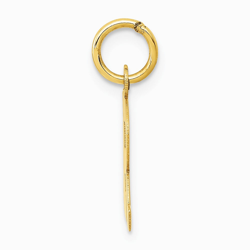 10K / 14K Yellow Gold Small Block Initial R Charm - Product Photo