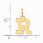 10K / 14K Yellow Gold Small Block Initial R Charm - Product Photo