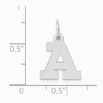 10K / 14K White Gold Small Block Initial A Charm - Product Photo