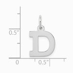 10K / 14K White Gold Small Block Initial D Charm - Product Photo