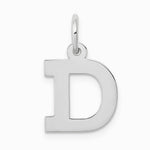 10K / 14K White Gold Small Block Initial D Charm - Product Photo