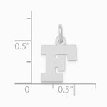 10K / 14K White Gold Small Block Initial F Charm - Product Photo
