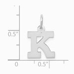 10K / 14K White Gold Small Block Initial K Charm - Product Photo