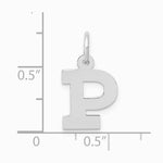 10K / 14K White Gold Small Block Initial P Charm - Product Photo