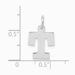 10K / 14K White Gold Small Block Initial T Charm - Product Photo