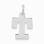 10K / 14K White Gold Small Block Initial T Charm - Product Photo