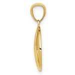 10K / 14K Yellow Gold Polished Peace Sign Circle Pendant - Product Photo