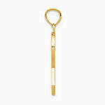 10K / 14K Yellow Gold Pink Enameled Awareness Ribbon Pendant - Product Photo