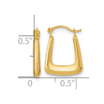 10K Yellow Gold Polished Hollow Fancy Hoops - Product Photo