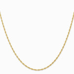 14K Yellow Gold 1.55mm Carded Cable Rope Chain Necklace 16"-24" - Product Photo