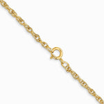 14K Yellow Gold 1.55mm Carded Cable Rope Chain Necklace 16"-24" - Product Photo