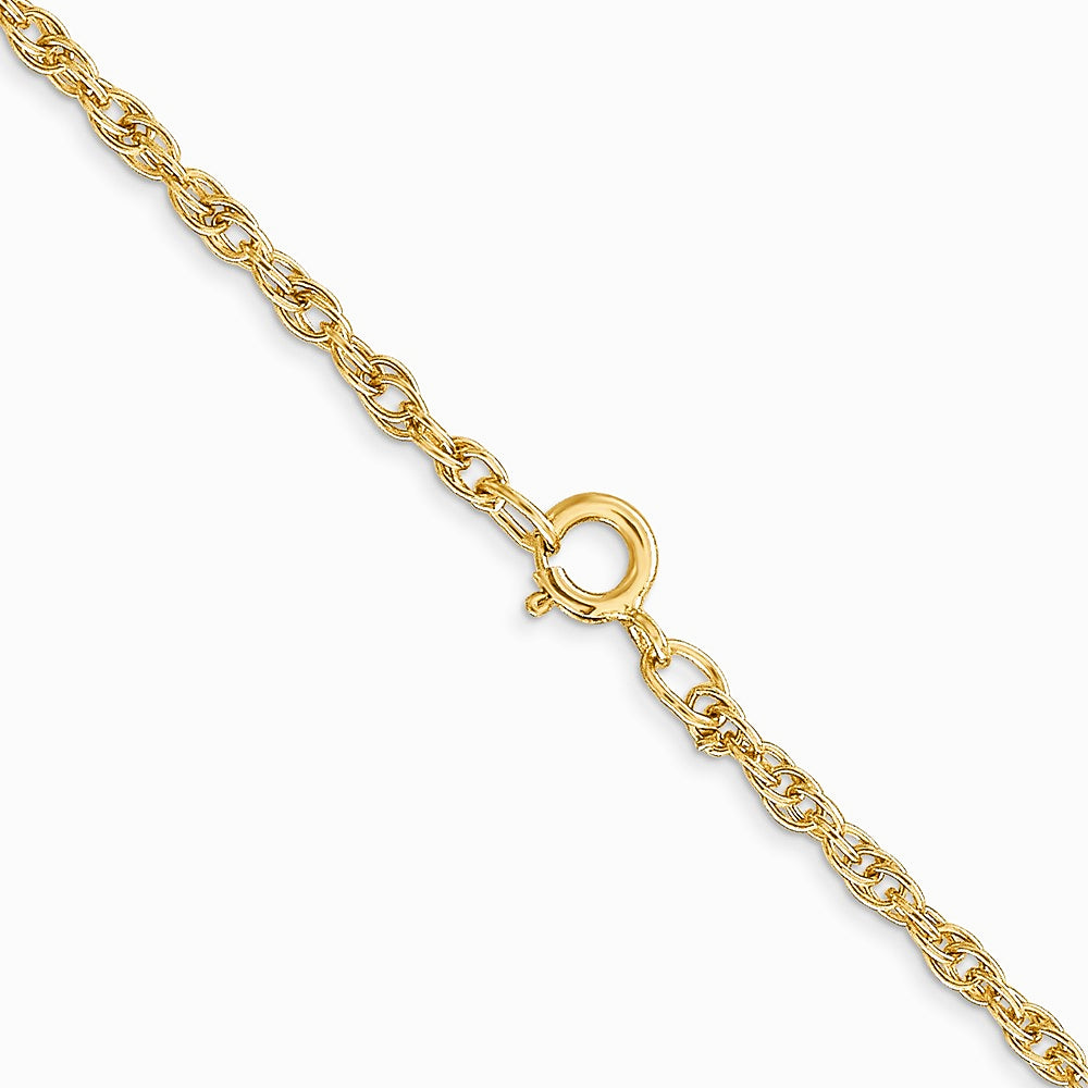 14K Yellow Gold 1.55mm Carded Cable Rope Chain Necklace 16"-24" - Product Photo